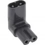 InLine verkkosovitin IEC 60320 C8 / C7, ylös/alas kulma, 2-napainen