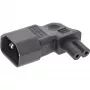 InLine virtalähdesovitin IEC 60320 C14 / C7, vasen/oikea kulma, 3-napaisesta 2-napaiseen