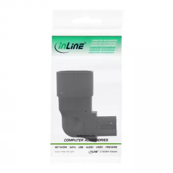InLine virtalähdesovitin IEC 60320 C14 / C7, vasen/oikea kulma, 3-napaisesta 2-napaiseen
