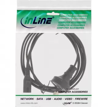 InLine virtajohto, Australian pistoke Euro8-pistokkeeseen, musta, 1,8 m