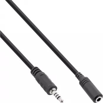 InLine äänisovitinkaapeli 4-pin 2,5 mm pistoke / 4-pin 3,5 mm liitin 0,2 m