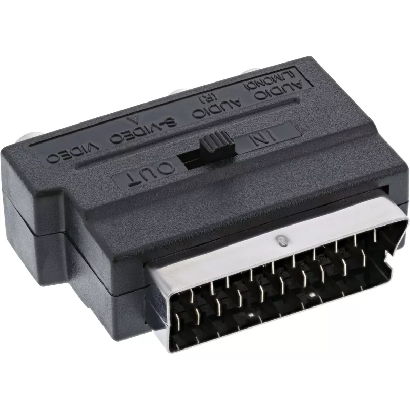 InLine Scart-adapteri Scart-pistoke / 3x RCA ja S-VHS -videotulo/lähtö
