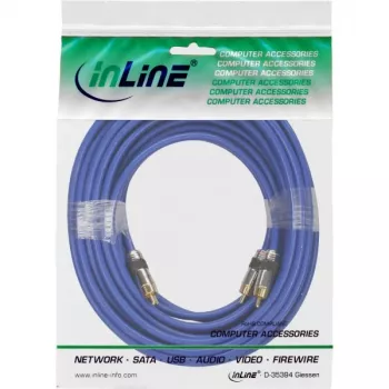 InLine Premium RCA -audiokaapeli 2x RCA-pistoke/pistoke kullattu 10 m