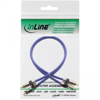 InLine Premium RCA -audiokaapeli 2x RCA-pistoke/pistoke kullattu 3 m