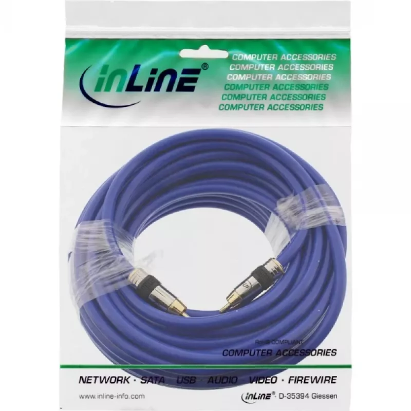 InLine Premium RCA -video- ja digitaaliaudiokaapeli RCA-pistoke/pistoke kullattu 20 m