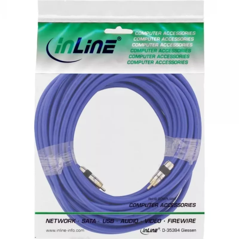 InLine Premium RCA -video- ja digitaaliaudiokaapeli RCA-pistoke/pistoke kullattu 15 m