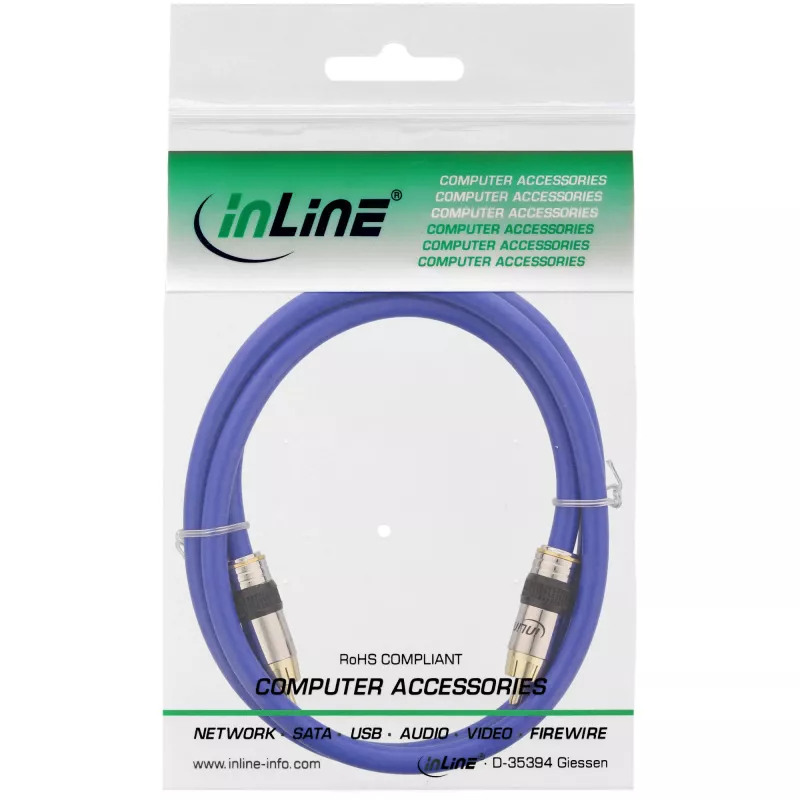 InLine Premium RCA -video- ja digitaaliaudiokaapeli RCA-pistoke/pistoke kullattu 1 m