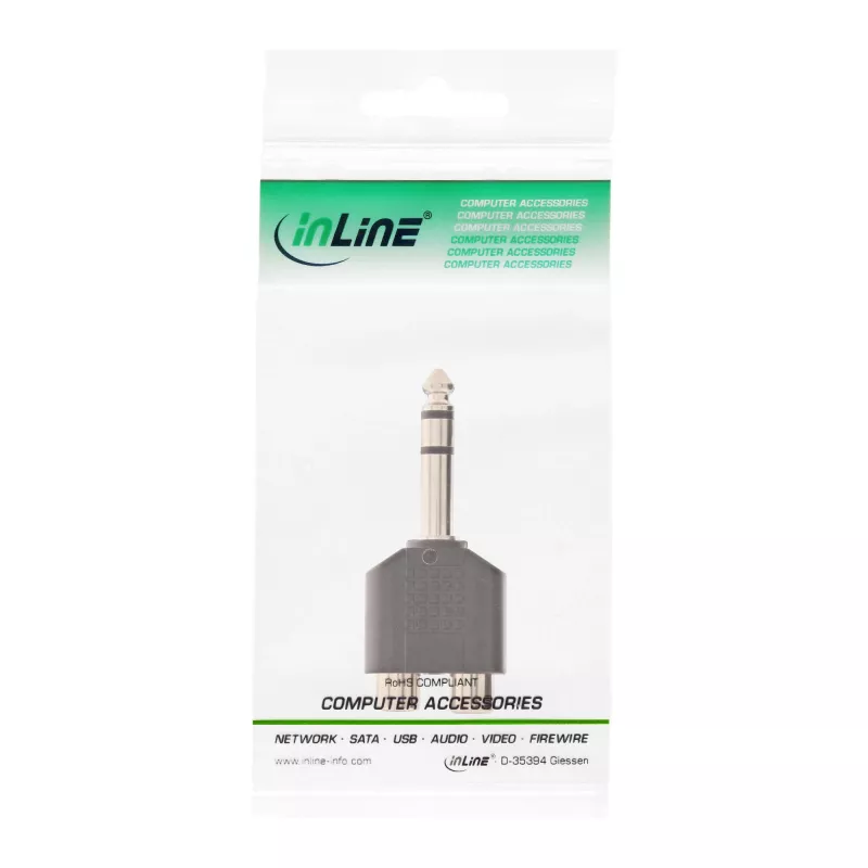 Audioadapteri 6,3 mm -kuulokepistoke stereo / 2x RCA-liitäntä InLine 99323