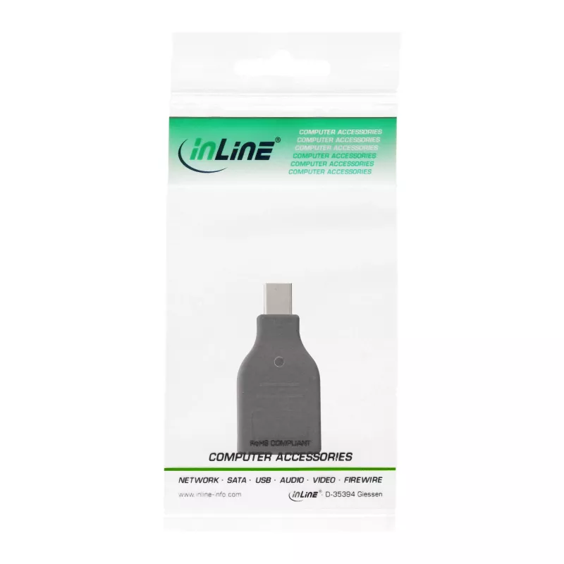 InLine DisplayPort-adapteri, Mini DisplayPort -pistoke / DisplayPort-liitäntä, 4K/60Hz