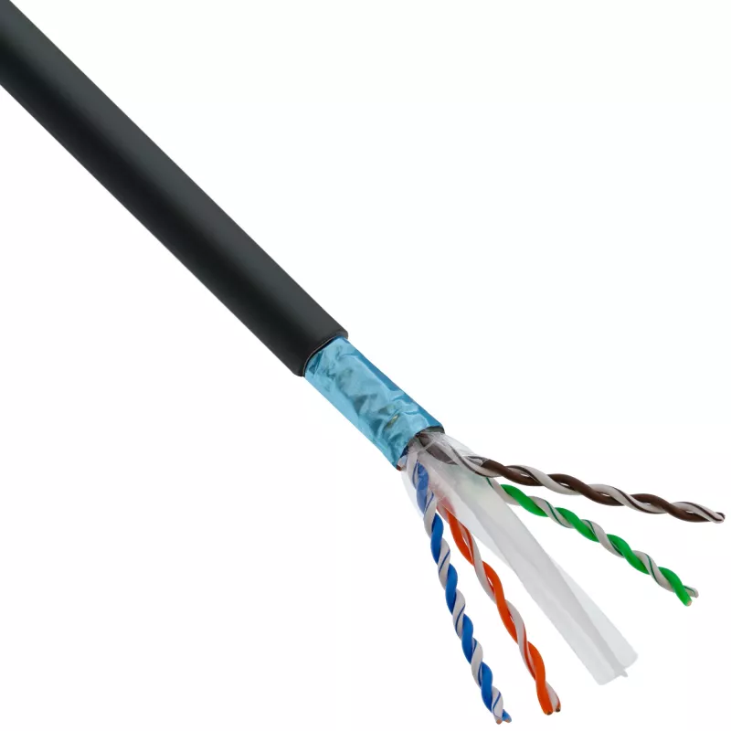 InLine verkkokaapeli, U/UTP, Cat.6A, halogeeniton, AWG23 kupari, musta 40 m