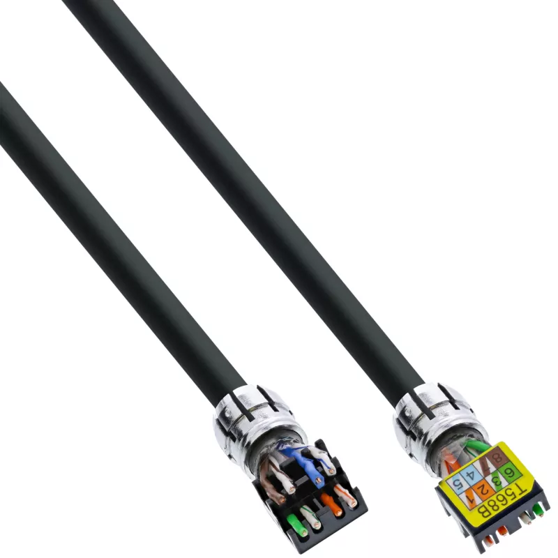 InLine verkkokaapeli, U/UTP, Cat.6A, halogeeniton, AWG23 kupari, musta 40 m