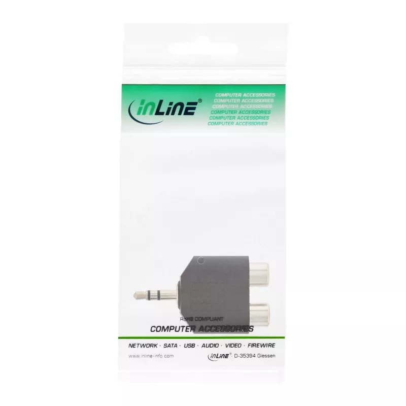 Audioadapteri 3,5 mm -pistoke / 2x RCA-liitäntä stereo InLine 99302