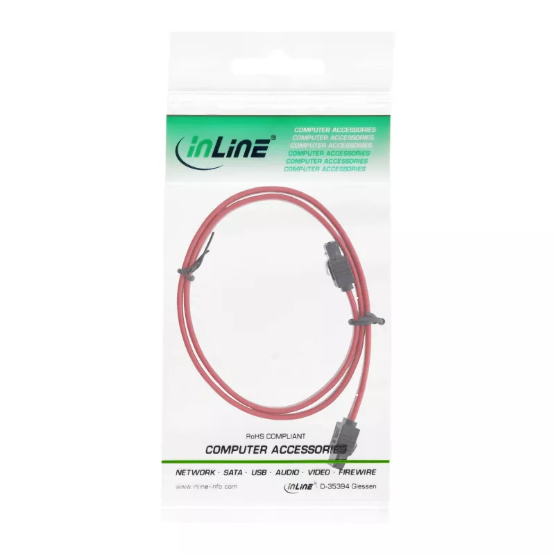 InLine SATA-kaapeli 150 / 300 / 600 S-ATA -liitäntöihin lukituksella 0,5 m