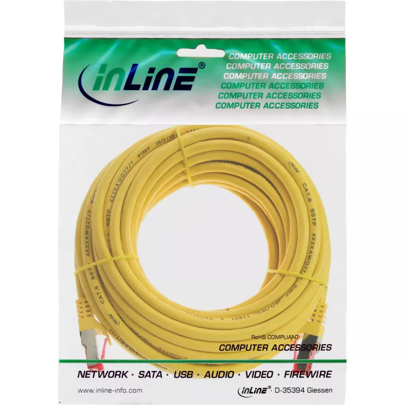 InLine verkkokaapeli S/FTP PiMF Cat.6 250MHz PVC kupari keltainen 5 m