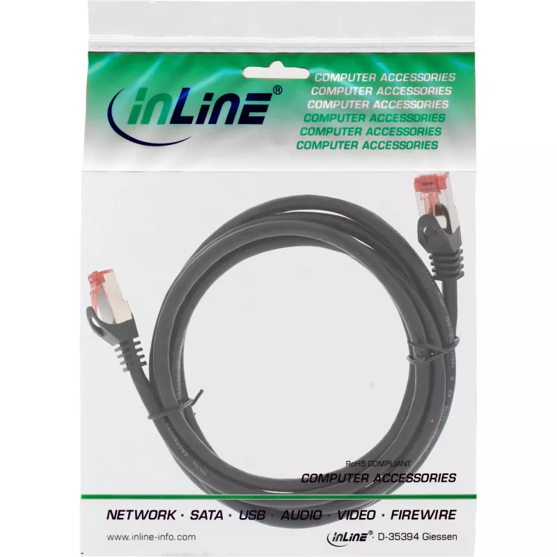 InLine Crossover PC-PC-suorayhteyskaapeli S/FTP Cat.6 musta 1 m