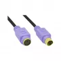 InLine PS/2 -kaapeli, M/F, musta/violetti, kullatut kontaktit, 2 m