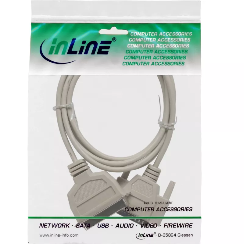 InLine tulostinkaapeli kaksisuuntainen 25-pin D-Sub - 36-pin Centronics 5 m