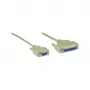 Nullmodem-kaapeli InLine DB9-naaras / DB25-naaras 2 m beige