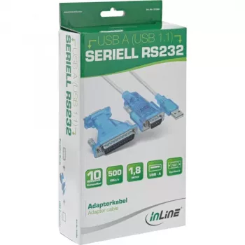 InLine USB-sarja-adapterikaapeli USB Type-A uros / DB9 uros 1,8 m