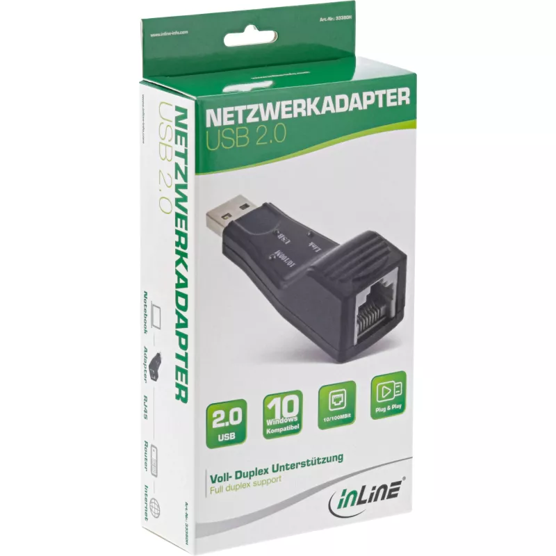 InLine USB 2.0 verkkosovitin 10 / 100MBit