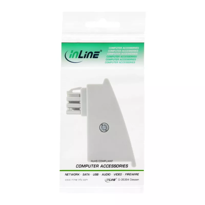 InLine TAE-F DSL -adapteri, TAE-F uros / RJ45 naaras, 8P2C Fritzboxille, harmaa