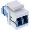 InLine FO Keystone Snap-in -adapteri valkoinen, Duplex LC/LC, SM, keraamiholkki, sininen
