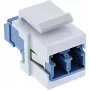 InLine FO Keystone Snap-in -adapteri valkoinen, Duplex LC/LC, SM, keraamiholkki, sininen
