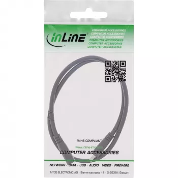 InLine DC-jatkojohto, DC-pistoke/liitin 3,5x1,35 mm, AWG 18, musta 0,5 m
