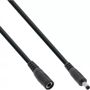 InLine DC-jatkojohto, DC-pistoke/liitin 4,0x1,7 mm, AWG 18, musta 5 m