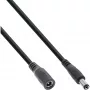 InLine DC-jatkojohto, DC-pistoke/liitin 5,5 x 2,5 mm, AWG 18, musta 3 m