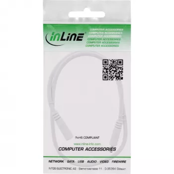 InLine DC-jatkojohto, DC-pistoke/liitin 3,5x1,35 mm, AWG 18, valkoinen 1 m