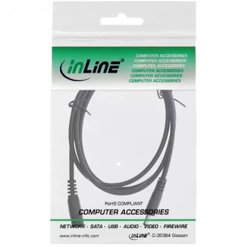 InLine DC-jatkojohto, DC-pistoke/liitin 4,0x1,7 mm, AWG 18, musta 2 m