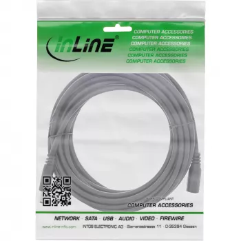 InLine DC-jatkojohto, DC-pistoke/liitin 5,5x2,5 mm, AWG 18, musta 5 m