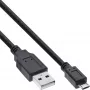 InLine Micro-USB 2.0 -kaapeli USB Type-A -pistoke / Micro-B -pistoke, musta, 1 m
