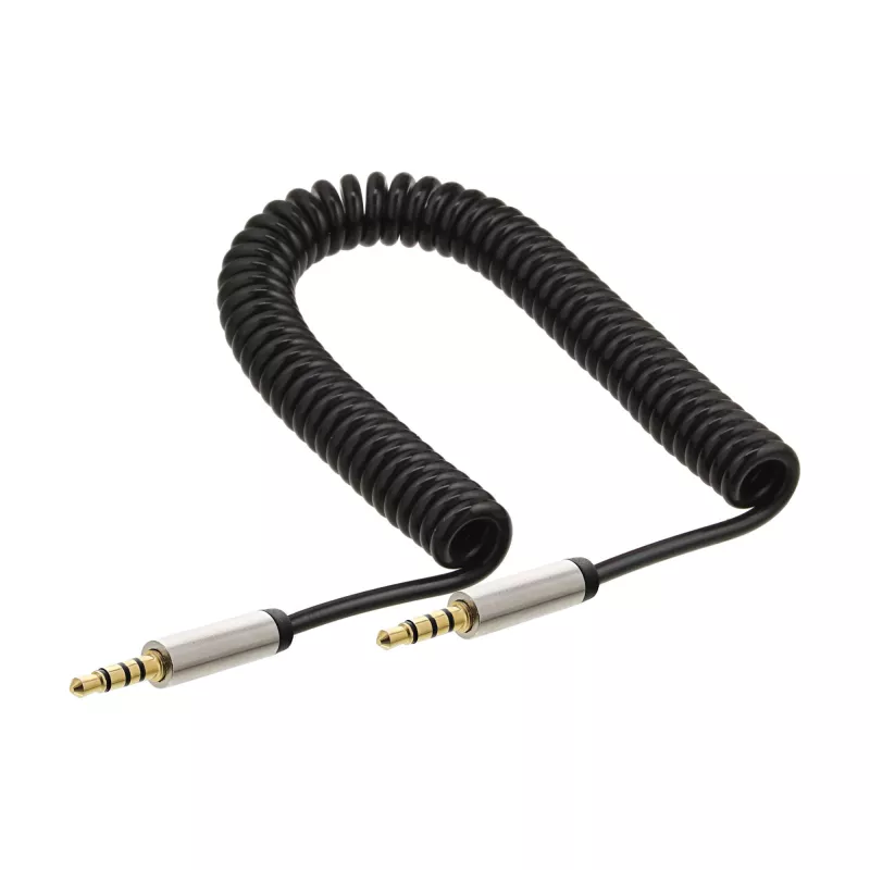 InLine ohut audio-spiraalikaapeli 3,5 mm uros/uros 4-napainen stereo 0,5 m