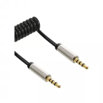 InLine ohut audio-spiraalikaapeli 3,5 mm uros/uros 4-napainen stereo 2 m