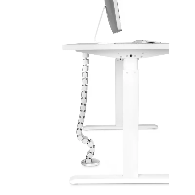 InLine 59996B joustava kaapelikouru korkeussäädettäville pöydille, 4 kammiota, 68x36 mm, 1,28 m, harmaa