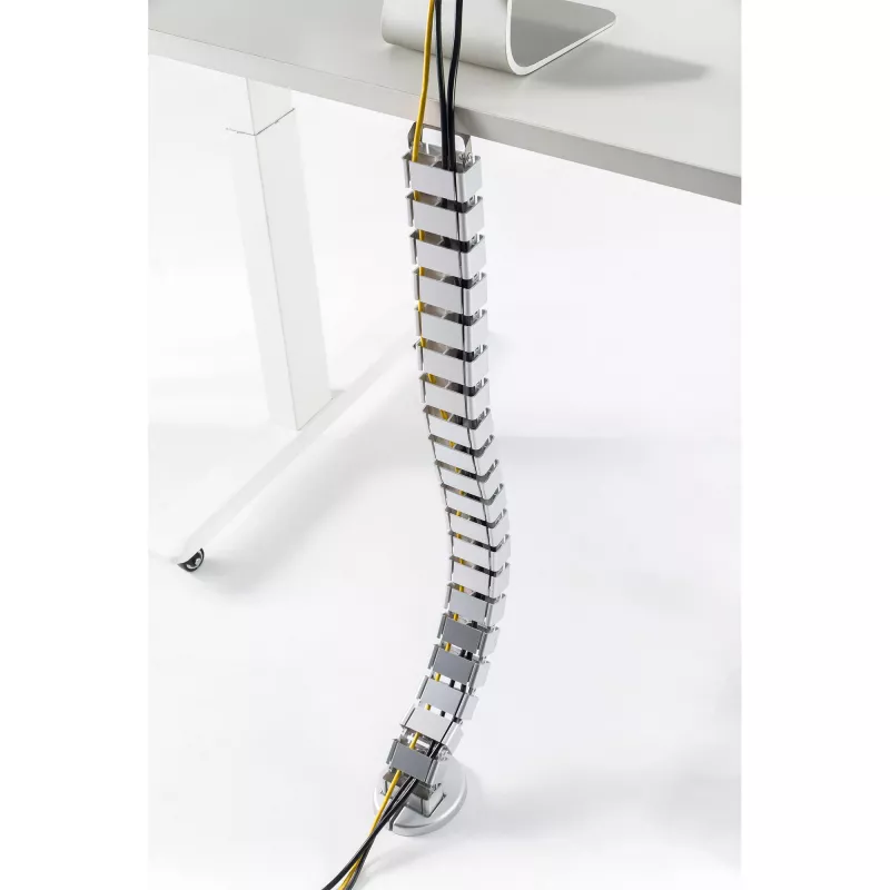 InLine 59996B joustava kaapelikouru korkeussäädettäville pöydille, 4 kammiota, 68x36 mm, 1,28 m, harmaa