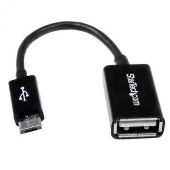 StarTech.com 5in Micro USB - USB OTG -isäntäadapteri M/F, 0,127 m, Micro-USB B, USB A, USB 2.0, 0,48 Gbit/s, musta