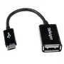 StarTech.com 5in Micro USB - USB OTG -isäntäadapteri M/F, 0,127 m, Micro-USB B, USB A, USB 2.0, 0,48 Gbit/s, musta