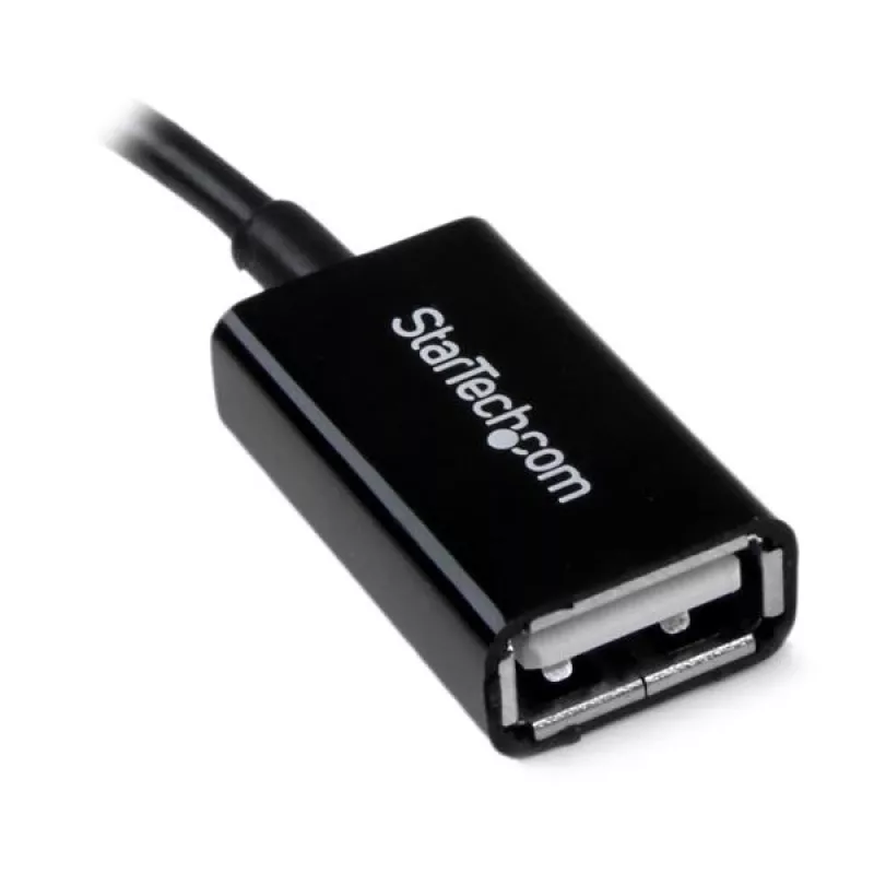 StarTech.com 5in Micro USB - USB OTG -isäntäadapteri M/F, 0,127 m, Micro-USB B, USB A, USB 2.0, 0,48 Gbit/s, musta