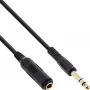 InLine kuulokejatkokaapeli 6,3 mm stereo M/F, kullattu, musta, 3 m
