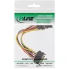InLine SATA-virta Y-kaapeli SATA-rasia / 2x SATA-pistoke lukituksella 0,30 m