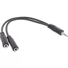 Y-kaapeli 3,5 mm plugi pistoke - 2x 3,5 mm plugi liitäntä stereo 5 m InLine 99300D
