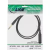InLine kuulokkeiden jatkokaapeli 6,3 mm stereo M/F, kullattu, musta, 1 m