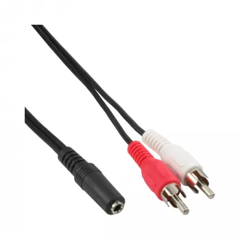 Audiokaapeli 2x RCA-pistoke / 3,5 mm stereo liitäntä 5 m InLine 89940E