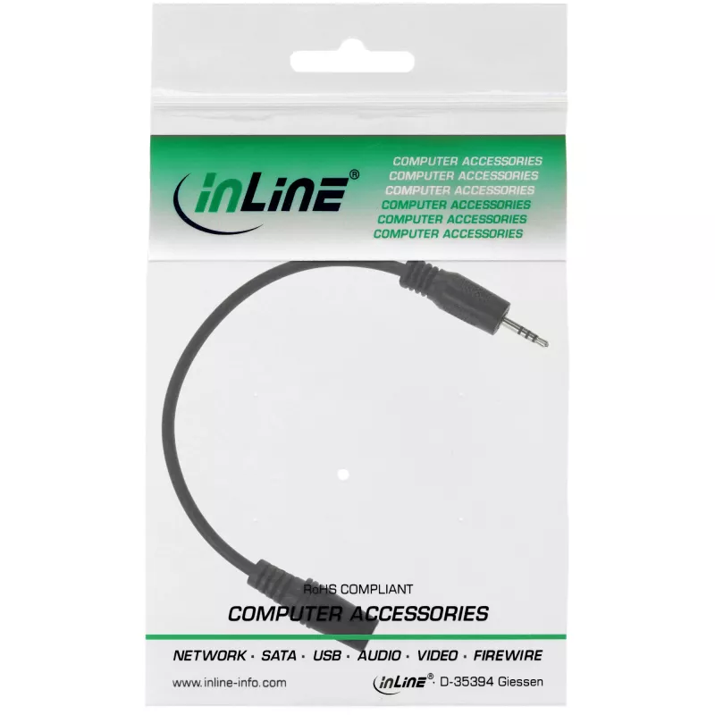 InLine audio-adapterikaapeli 4-napainen 2,5 mm pistoke / 4-napainen 3,5 mm liitäntä 1 m