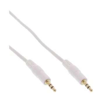 InLine audiokaapeli 3,5 mm plugi pistoke/pistoke, valkoinen/kulta, 1 m