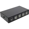 InLine USB 2.0 -kytkin manuaalinen USB-A-laite 4 tietokoneeseen kaapelilla