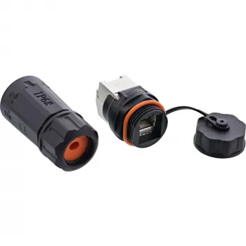 InLine Cat.6A liitinsarja, vesitiivis IP68, 2x RJ45 F/F, 1:1